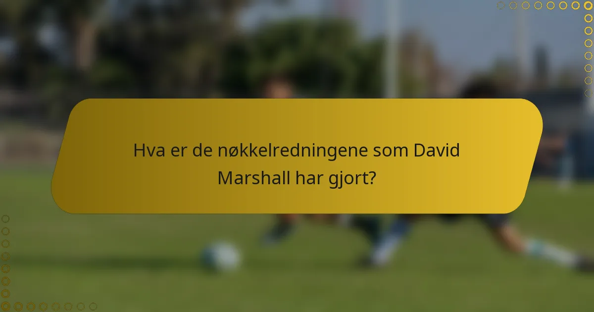Hva er de nøkkelredningene som David Marshall har gjort?